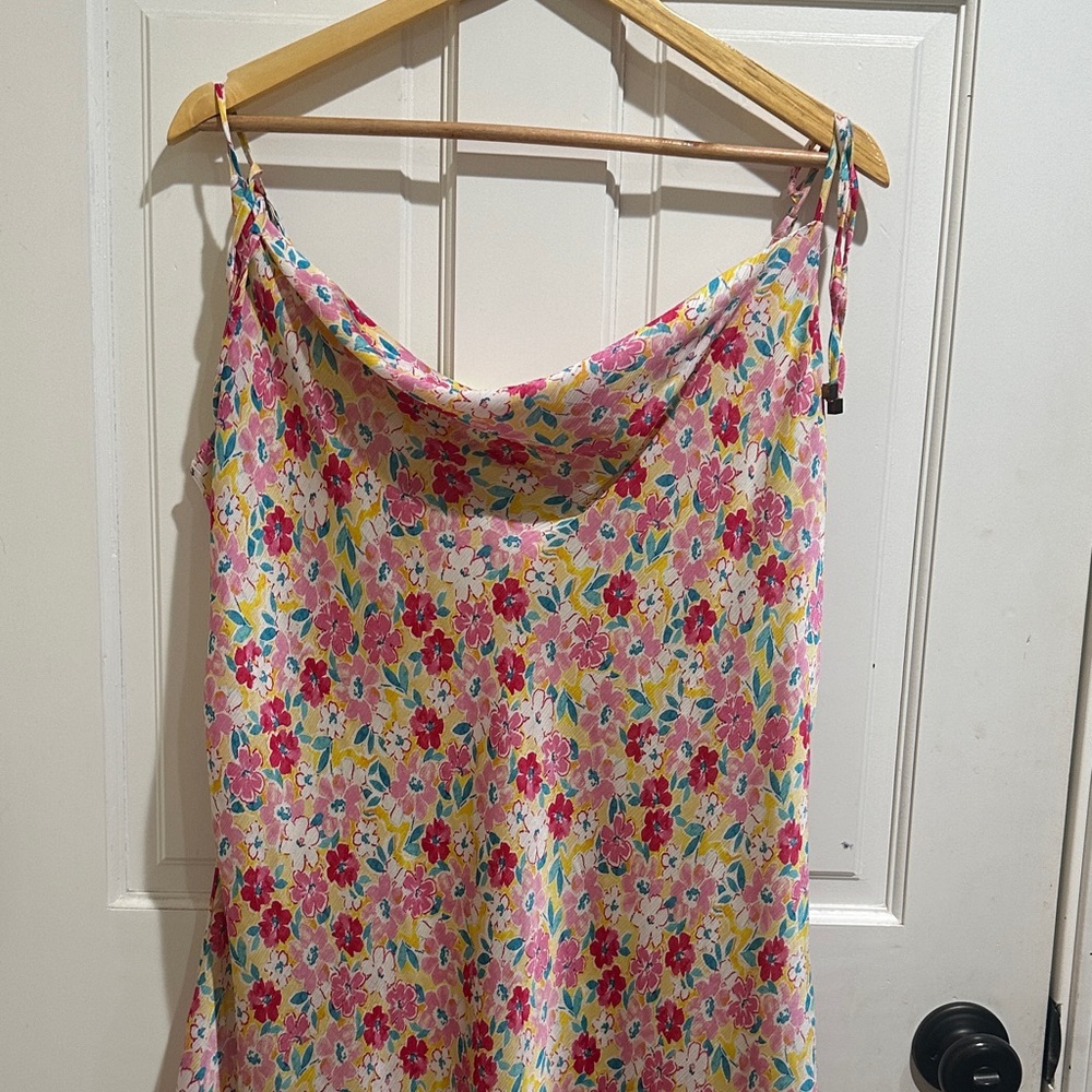 BCBG Paris Floral Midi Dress - Pink and Red